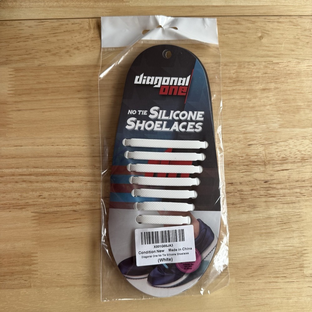 NEW Diagonal One‎ Do More No Tie Silicone Shoelaces One Size One pair